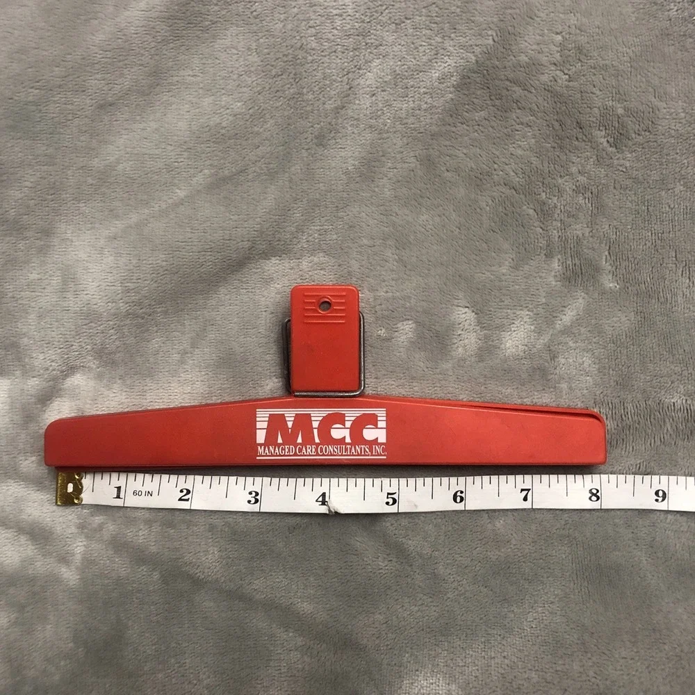 Vintage MCC Menaged Care Consultants Board File Bag Clip Red Plastic 8‎ in